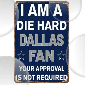 Dallas Fans Metal Tin Plate for Home Office Kitchen Bar Cafe Garden Farm Farmhouse Wall Decor 8x12 Inch Signs Artwork Industrial Steel Palette&Wall Vintage Tin Sign Vintage Humor Metal Sign Vintage Highland Tin Sign wall art sign