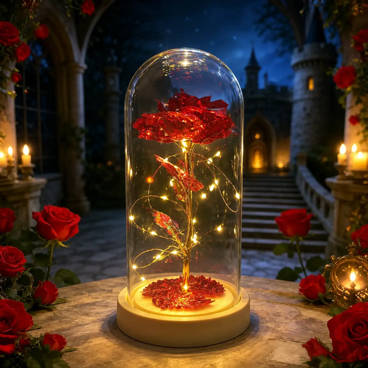 Birthday Rose gifts for Her,Women's history month Flowers gifts for Mom Women Girlfriend,Mother's day gifts for Women,Valentines gifts for wife,Colorful Light Up Rose in A Glass Dome,Anniversary Christmas roses gift for wife daughter