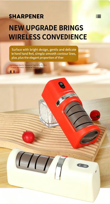 2026 Must-Have Kitchen Gadget! Electric Knife Sharpener, Coarse & Fine 2-Stage Automatic Sharpening Station, Easy Press for All Kitchen Knives