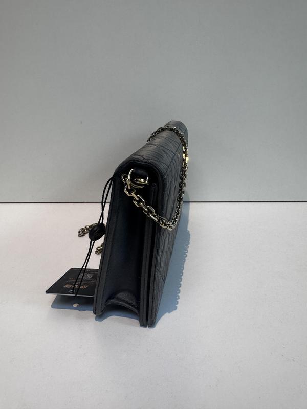 Pre-owned Dior Lambskin Crossbody Bags Christian Lady Cannage Chain Wallet Purse Black DR2JX