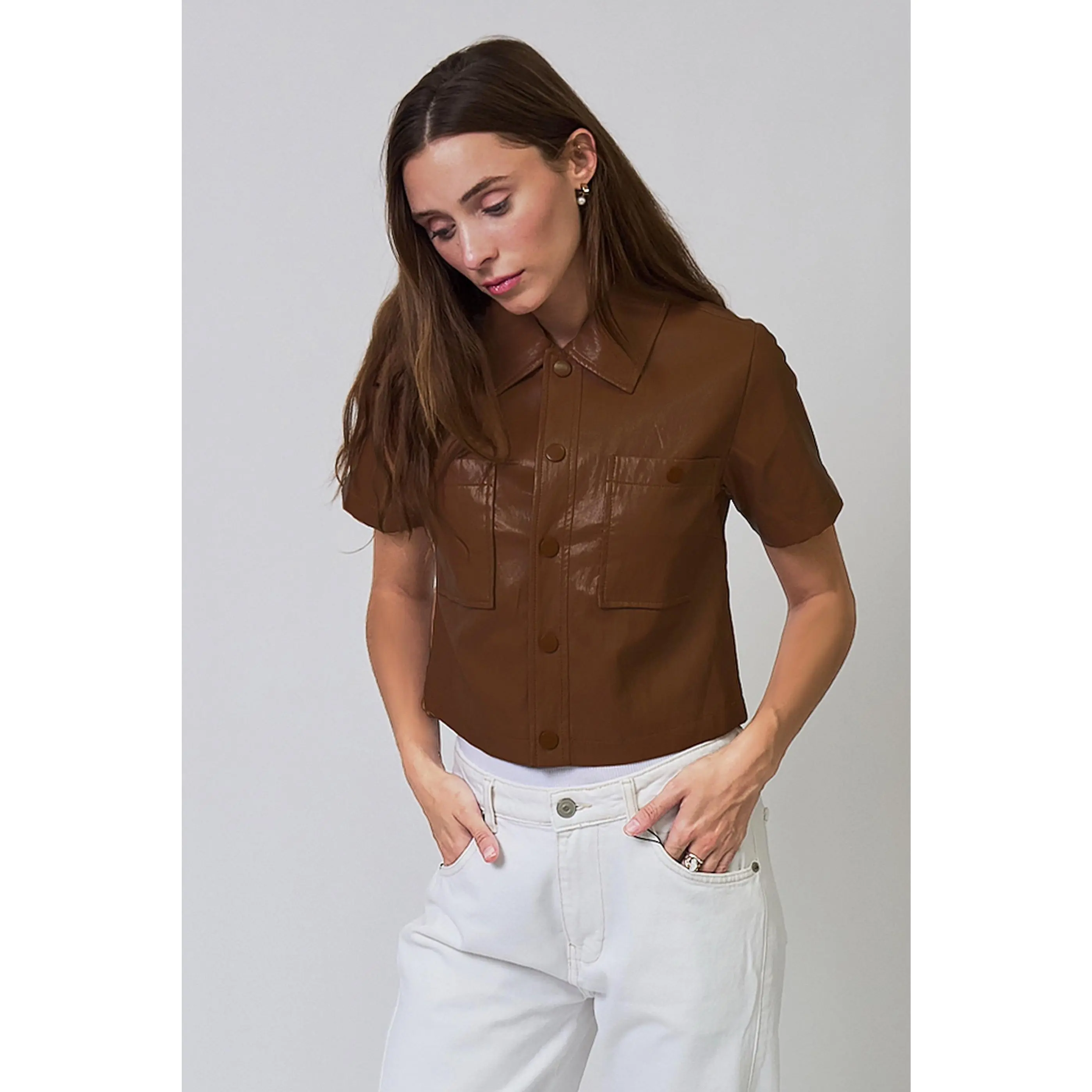 Quinn Short Sleeve Vegan Cropped Jacket