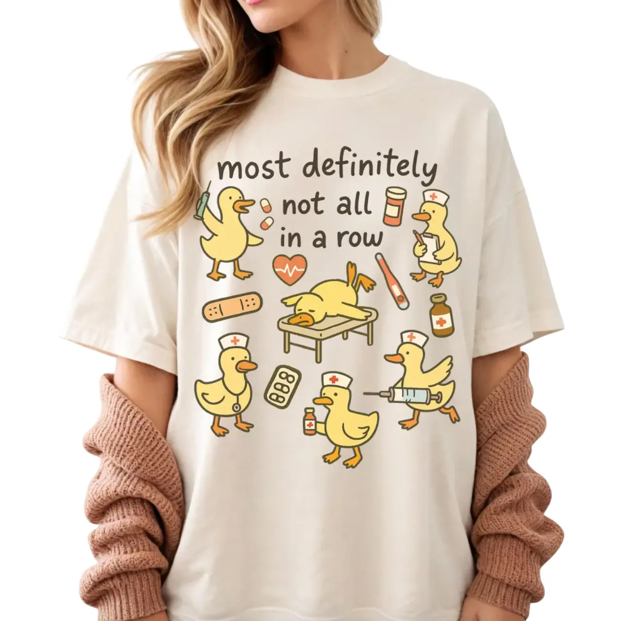 Nurse T-Shirt, Ducks In A Row Tee, Nursing Tee, Nurse Life Outfit, Humorous Chaos Tee, Team Hoodie, Nurse Appreciation Gift, RN LPN Nurse Gift For Her
