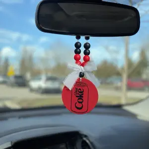Drink Themed Car Mirror Accessory, Universal Fit for Most Vehicle Rearview Mirrors