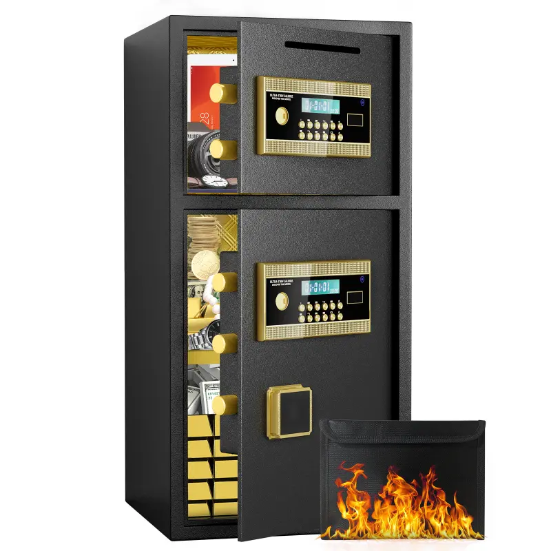 Large Double-door Coin-operated Safe,Digital Security Safe with Fireproof and Waterproof Bag,6.0 Cubic Feet Safe Box with Hidden Code Function for Home,Office and Hotel    RR