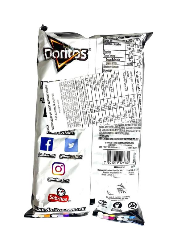 5 - PK Doritos Incognita - Potato Chips - Crunchy Snack - 58g Bag - Mexican Chips - Sabritas Mexicanas - Papitas Mexicanas