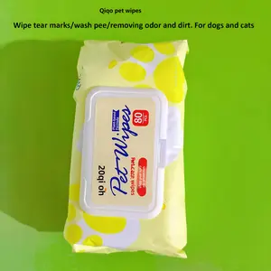 80-Count Pet Wet Wipes, Heavy-Duty Cleaning, Tear-Free, 90% Leakage Prevention, for Dogs, Cats, Pets - Large Pack for Home, Travel, Grooming - Value Bundle, Travel Essentials, Playful Design, Tearfree Formula, Cleaning Wipes, Home Care
