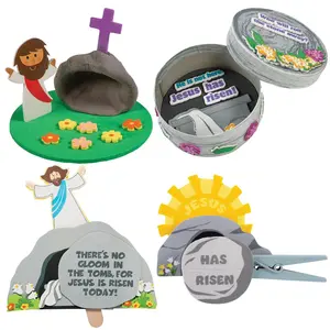 Bulk Religious Easter He Lives Tomb Craft Kit Assortment - Makes 48