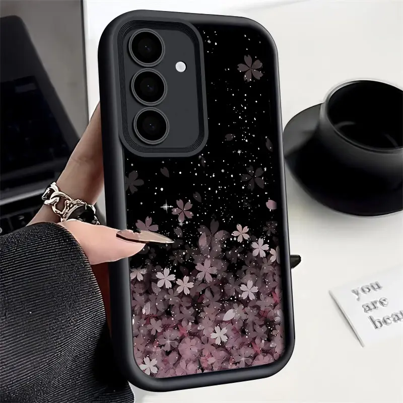 Slim Fit Cherry Blossom Silicone Cellphone Case - Non-Slip, Flexible, Shockproof TPU Accessory with Secure, Precise Fit for iPhone, Samsung Galaxy S25 Edge, S26, S24, S23 Ultra, S24 FE, A57, A55, A15, A16, A17, A35, A25, A56 5G Mobile Devices, Silicone Sh
