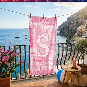 Personalized Beach Towel with Name Custom Sand Free Quick Dry Microfiber Pool Towel,Beach Travel Gift for Kids & Adults