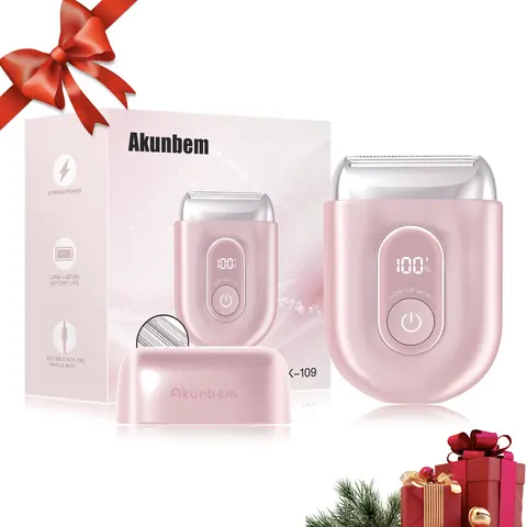 Akunbem Mini Electric Shaver for Women, Waterproof & Comfortable One-Button Long Lasting for Travel & Daily Use,