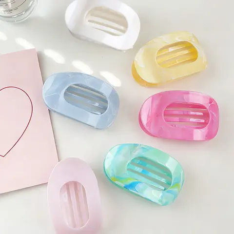 6-Pack Sweet Marble Pattern Claw, Multi-Use Hair Accessories for Daily and Beach Vacation, Hair Claw Set, Fun Hair Clips