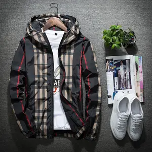 A trendy, cool and fashionable men's casual, individual and fashionable jacket with a color block ch Coats Outerwear Long Sleeve