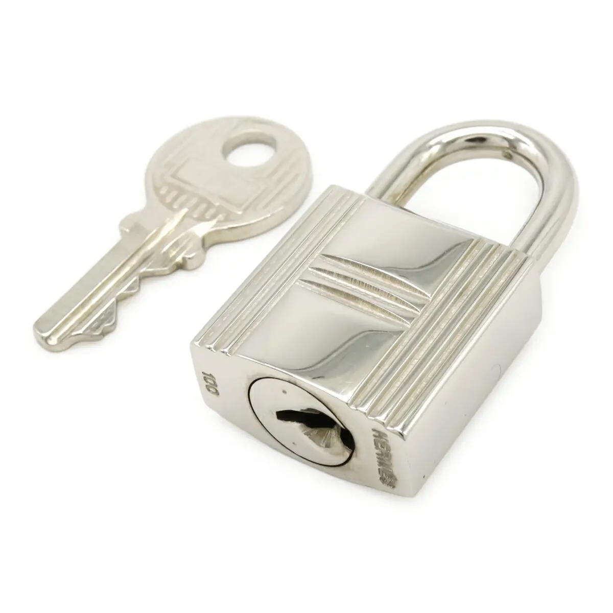 Pre-owned HERMÈS Stainless Small Leather Goods Hermes Cadena No100 Padlock