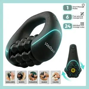 Handheld electric rolling massager provides full-body relief for deep tissues and muscle with 3-speed rotation. Handheld electric rolling massager provides full-body relief for deep tissues and muscle with 3-speed rotation.