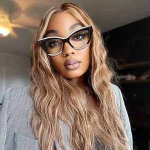 Women Oversized Cat Eyeglasses / Clear Lens / Fashion Black Optical Frames