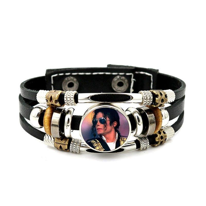 MJ Bracelet & Wristband Set for Boys Girls Stylish Jewelry Inspired by Iconic Artist Versatile Fun Accessory for Casual Outings Special Events