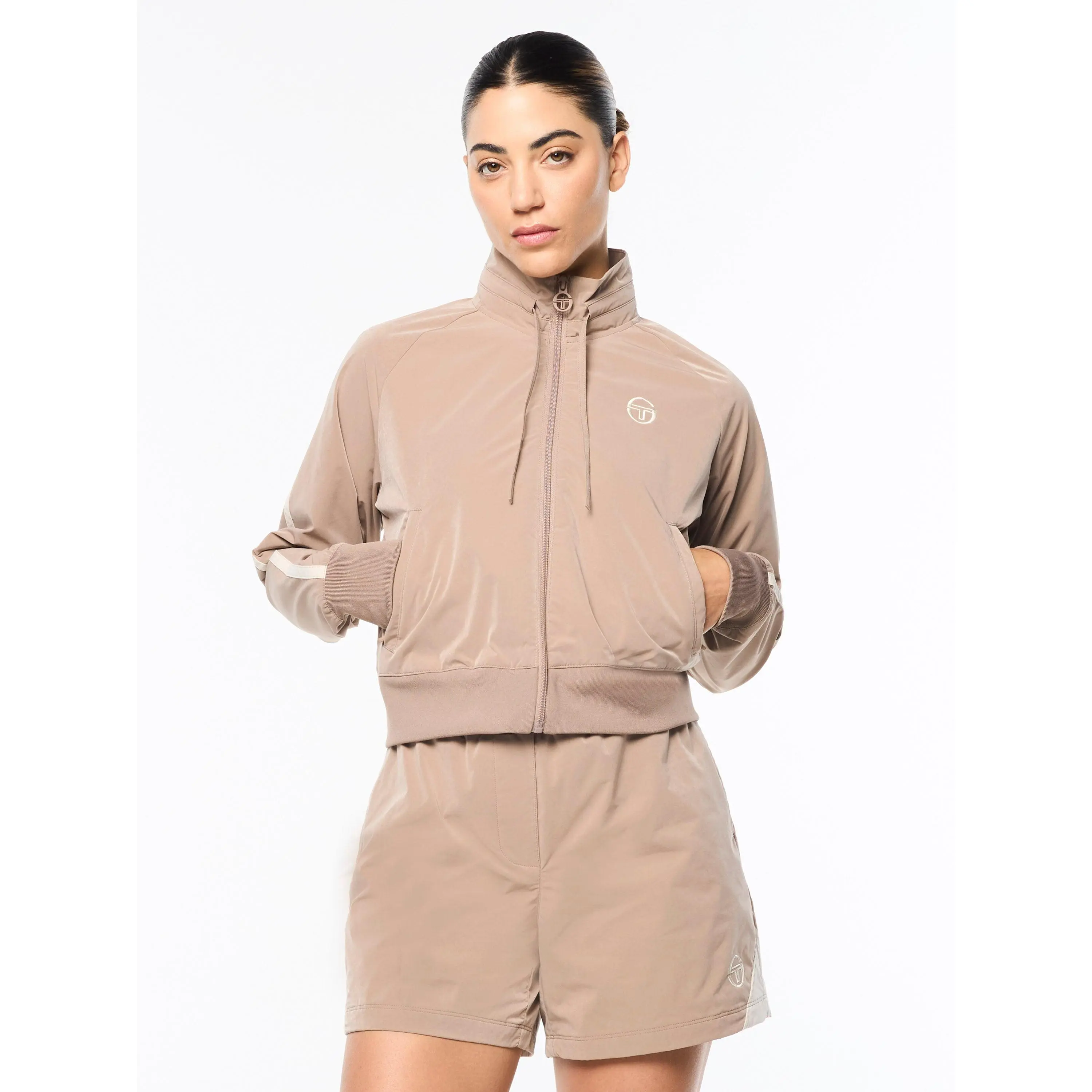 Pippa Track Jacket- Taupe Grey