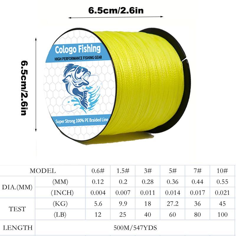 4-strand Multifilament Braided Fishing Line, 500m/1640ft Fishing Line, Strong Durable & Long-lasting Fishing Line, Tackle Accessories