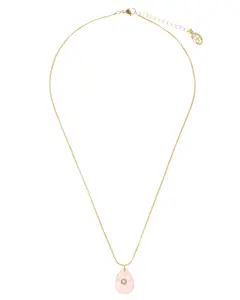 A drop of Strawberry Quartz with a dainty gold chain