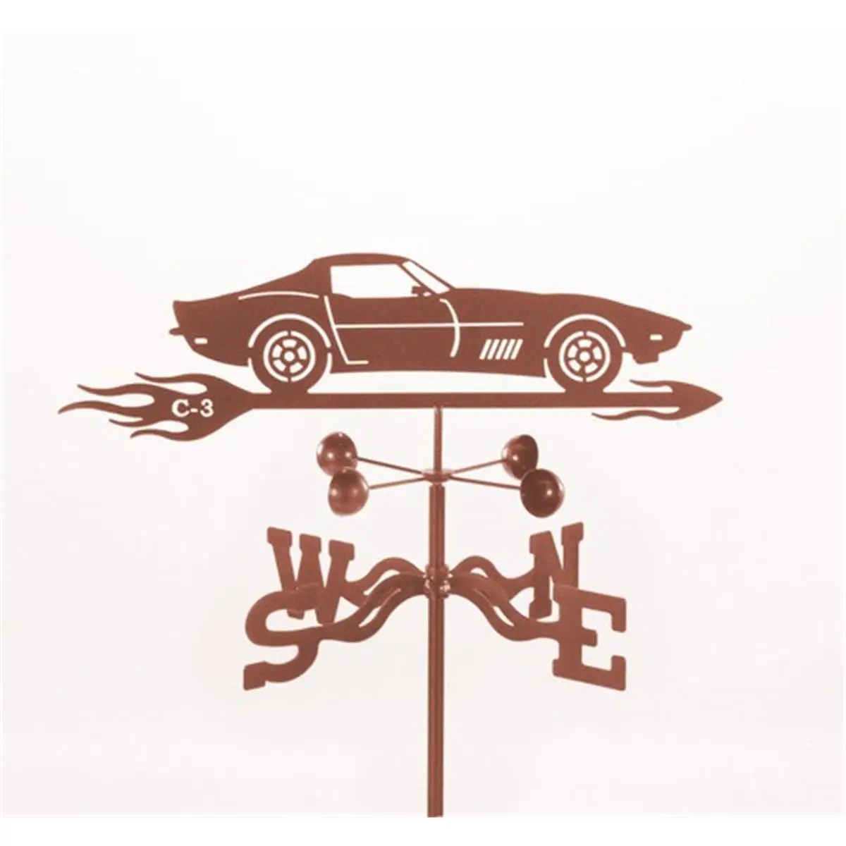 EZ Vane EZ1012-DK Corvette C3 Outdoor Lawn Car Weathervane with Deck Mount, 25x21x9", 3 Protective Coatings, Fade Prevention for Car Enthusiasts