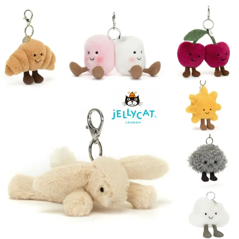 Jellycat Bag Charm Collection - 2026 Trending Mini Plush Keychain, Soft Cuddly Toy Charm, Ideal for Daily Use, Gift Giving & Collecting Cute Accessories