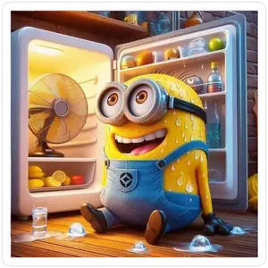 1 set of DIY diamond painting kit, 5D diamond art set, DIY decorations of Minions, refrigerator, and electric fan. Mosaic, diamond art, DIY art home decor.