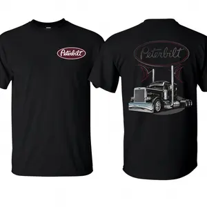 Peterbilt Classic Trucker Hoodie, Chrome Semi-Truck Graphic with Dual Exhaust Pipes, Diesel Nation Peterbilt Graphic Shirt, For Truck Drivers & Rig Enthusiasts, Gift for Hauling Crew & Big Rig Fans