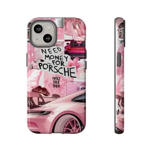 Need money for porche Phone Case, pink porche GT3 911 phone case, collage tough phone case, gift for her