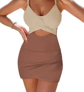 Neutral Cutout Swimdress