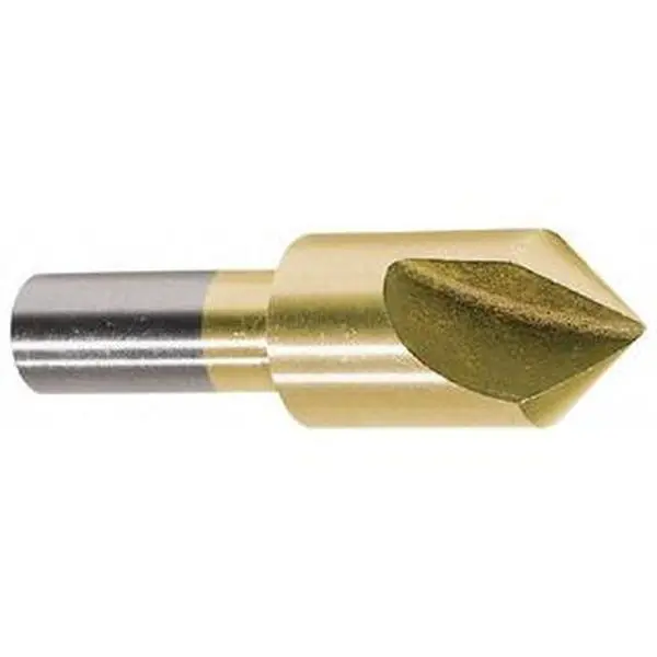 Melin Tool 60° Cobalt Countersink - 1 Flute, 3/4" Head Diam, 1/2" Straight Shank Diam, TiN Finish, 2-3/4" OAL, 1 Single End, Right Hand Cut (Model 18166) - Precision Tool for Versatile Use