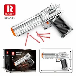Desert Eagle Pistol Building Block Model Kit, 356-Piece Collectible Toy for Adults 14+, Military Enthusiast Gift for Display & Play (Blasters & Toy Guns Category)