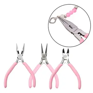 Four-Piece Pliers Set, Multifunctional Belt Punch Tool, Needle Nose Pliers for DIY Jewelry Making Projects