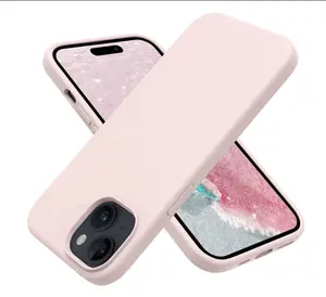 Designed for iPhone 15 Case, Silicone Shockproof Slim Thin Phone Case for iPhone 15 (6.1 inch), (Chalk Pink)