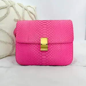 Pre-owned Celine Classic Python Crossbody Bag Pink in Python with Gold Hardware and Sleek Design WWL