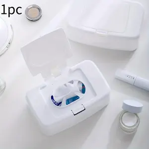 Elegant White Wet Wipe Dispenser - Portable, Easy-Clean Plastic Napkin Holder For Bathroom, Bathroom Accessory