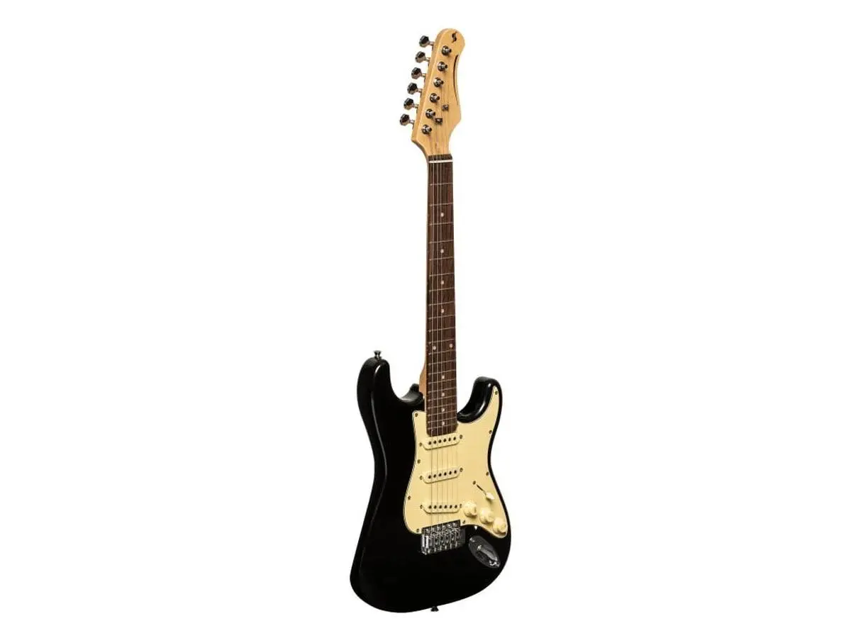 Stagg 26083 3-4 Scale Format Standard S-30 Electric Guitar- Black