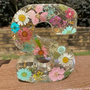 Unique custom made, large Resin Letter fairy light decor, personalised resin decor letters , light up initial decoration, , Bedroom, flower Decorative Gift Mum Ornaments