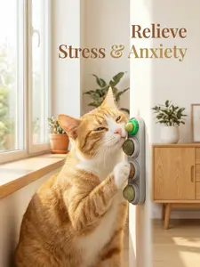 Catnip Toys Balls 4Pcs, Extra Energy Ball, Edible Kitten Silvervine Toys for Cats Lick, Healthy Teeth Cleaning Dental Toys, Cat Wall treats