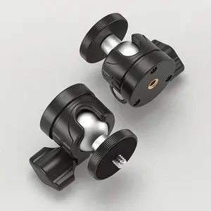 Mini Ball Head Tripod Mount, Abs Material, 360 Degree Rotation, 1/4 Inch Thread, Lightweight Portable Design