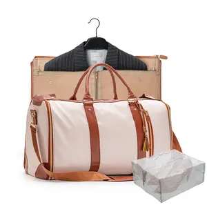 Kamotour Women's Garment Duffels Bags 57L Large Capacity PU Leather With Adjustable Shoulder Strap Shoe Bag for Weekend Trip Outdoor Bags Durable Must Have Local Warehouse KT9501