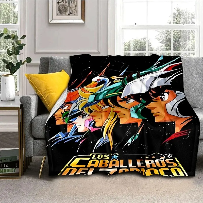 Saint Seiya Gold Knights Flannel Blanket - Ultra-Soft Lightweight Flannel Blanket for Anime Fans, Cozy Bedroom Throw, Perfect Birthday/Christmas Gift (Cosmo Bronze Saint Style), Flannel Blankets, Soft Lightweight Blanket
