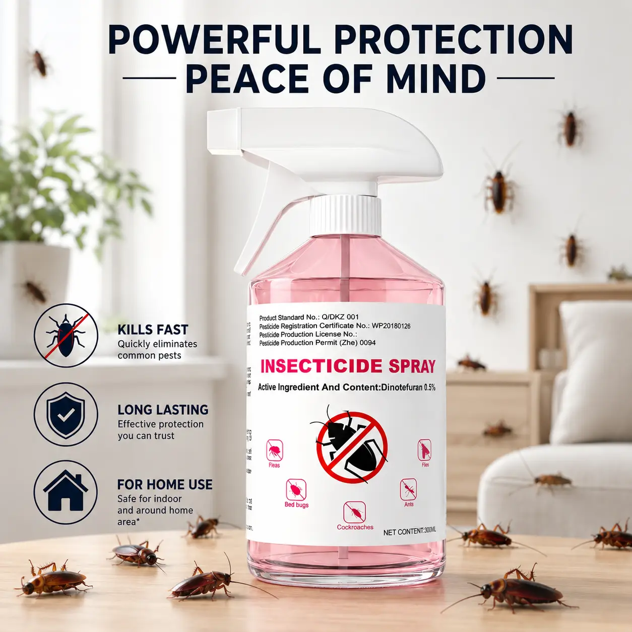 Cockroach Killer Indoor – Pet Friendly Roach Control, Odorless Bug, Safe Formula, Easy Use Home Pest Solution