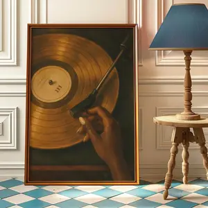 Black Woman Vinyl Art Print - Vintage Black Girl Wall Art - Retro Record Player Poster - Trendy Vinyl Poster Print - Vinyl Record Artwork 9