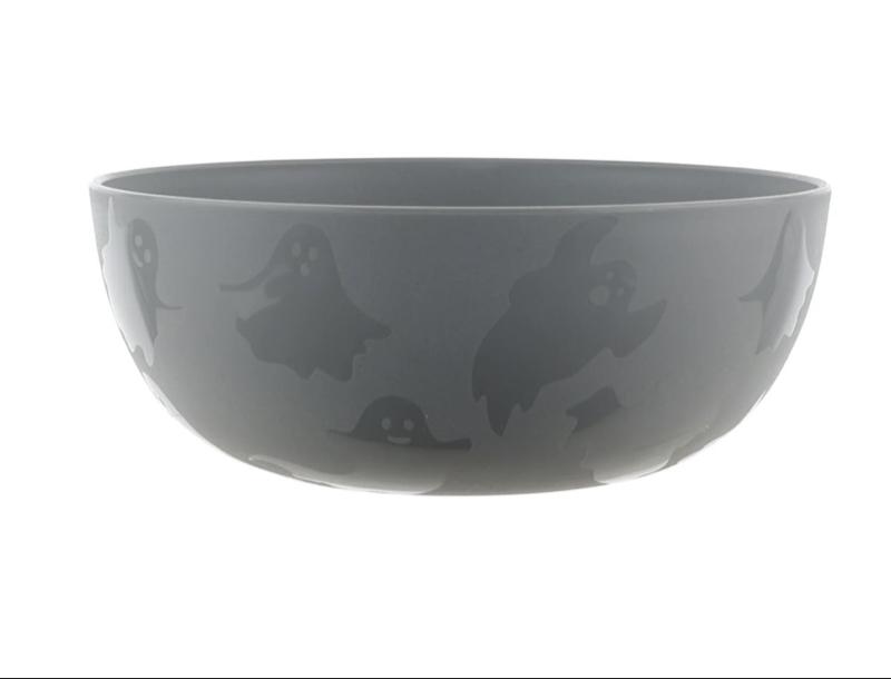 30-Piece Plastic Etched Ghost Dinnerware Set, Grey