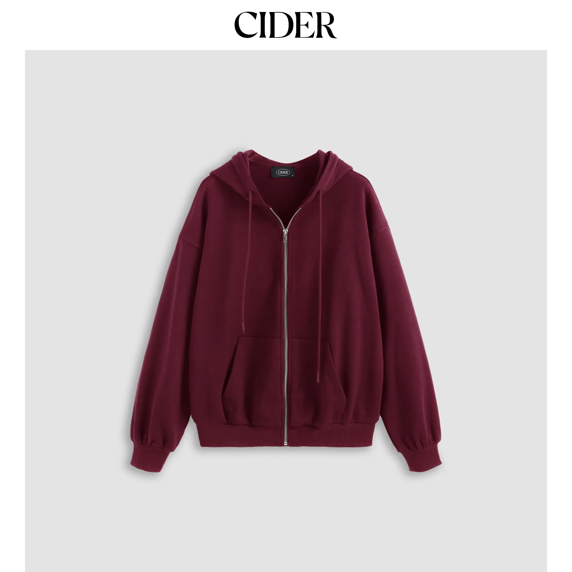 Cider Women's Terry Long Sleeve Zipper Hoodie - 10 Colors, Sizes 2-26, Tops, Sweatshirts, Longsleeves, Casual, Pullover, Terry Fabric, Zipper Front, 2Xl - 20/22