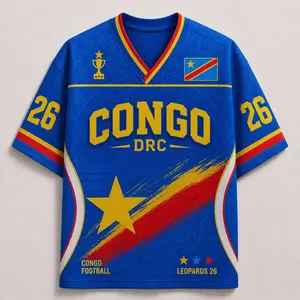 Custom Leopards Congo DR Soccer Jersey, DR Congo Football Fan Shirt, Match 26 Game Day Tee, DR Congo Jersey