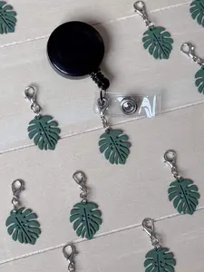 Monstera charm badge reel accessory charm for badge buddy nurse gift for nursing student cna medical assistant picu icu plant lover