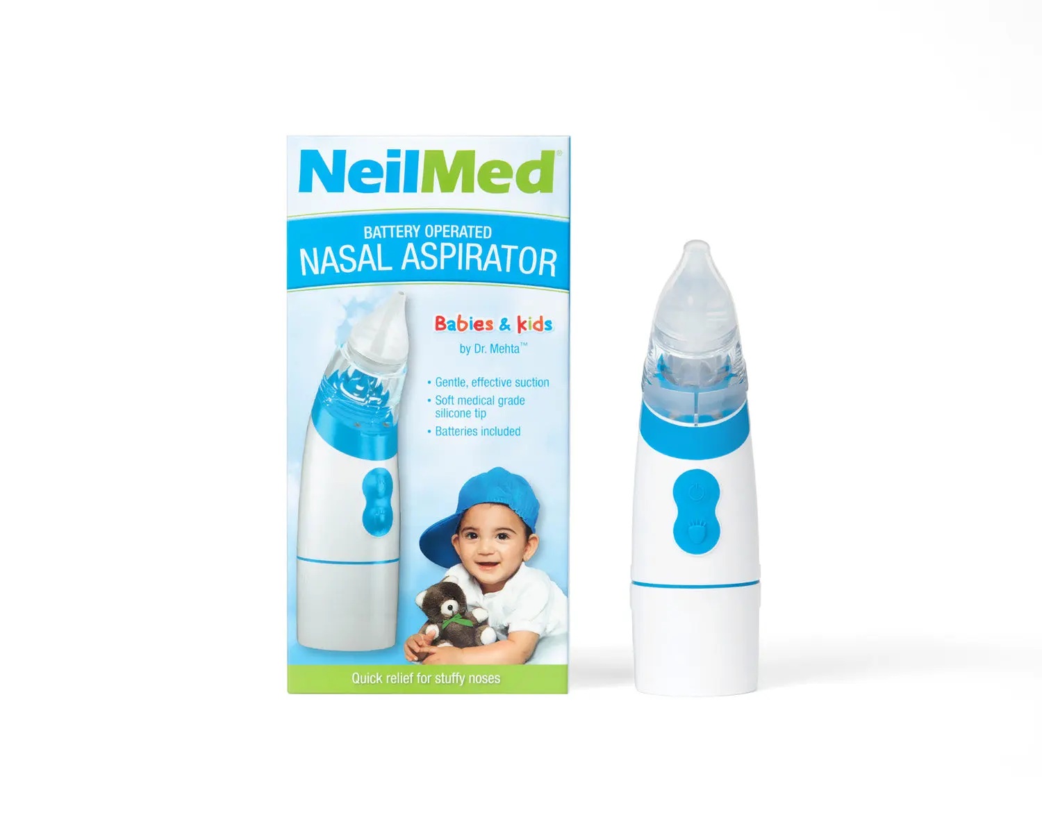 NeilMed Battery Operated Nasal Aspirator for Babies & Kids – Gentle Suction with Built-In Light, Soft Silicone Tips & Batteries Included NeilMed Battery Operated Nasal Aspirator for Babies & Kids – Gentle Suction with Built-In Light, Soft Silicone Tips & Batteries Included