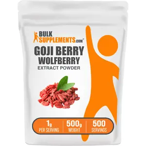 BulkSupplements Wolfberry Extract (Goji Berry) Powder - Edible - Goji Berry Tea - Juice Powders - 500g - 1g per Serving