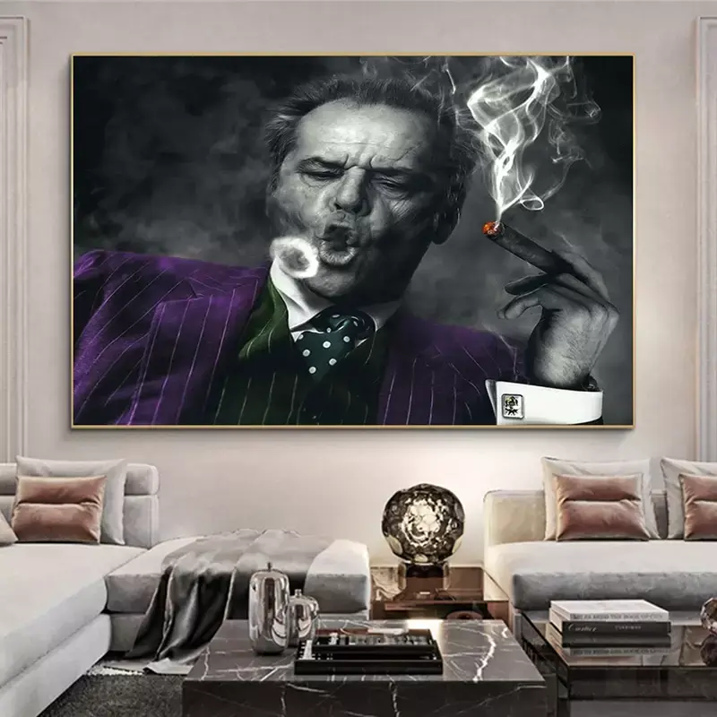 Jack Nicholson Cigar Blowing Smoke Ring Joker Poster
